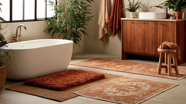 14 Cozy Bath Mat and Rug Combos for Fall